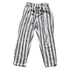American Eagle Striped Paperback Trousers-Lightweight-Gray/White-M